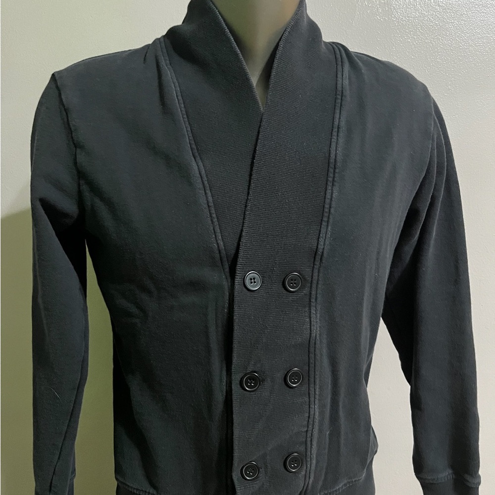 Men's Black H&M Double-Breasted Cardigan